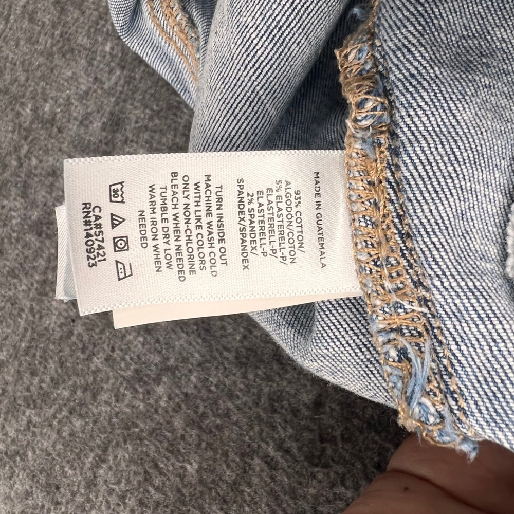 Loft The Kick Crop Jeans Womens 28/6 Medium Wash Blue Patch Pocket High Rise - Picture 10 of 14